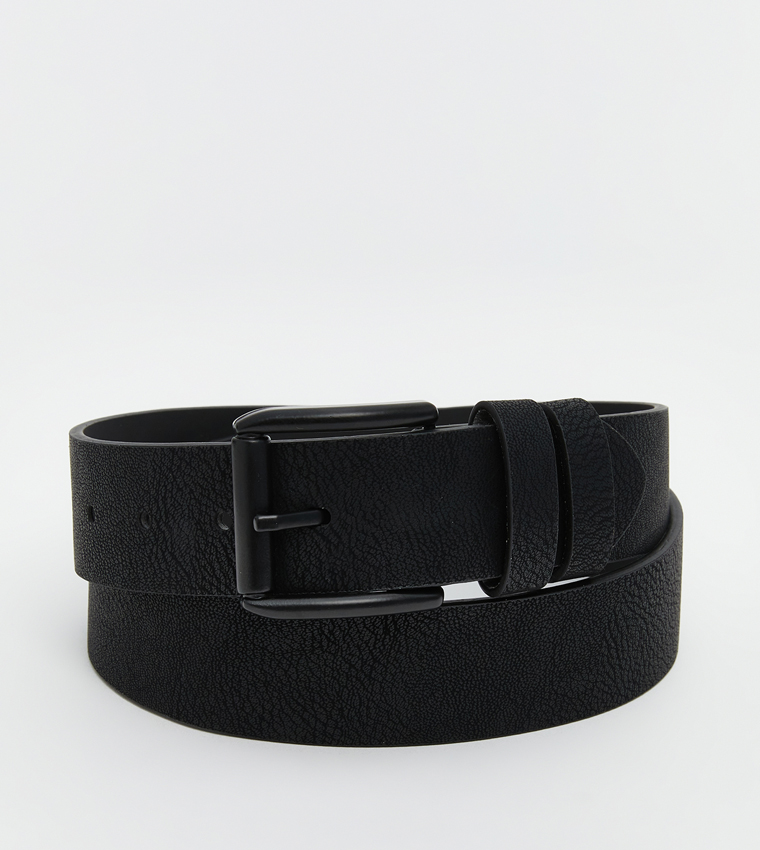 Faux Leather Buckle Belt