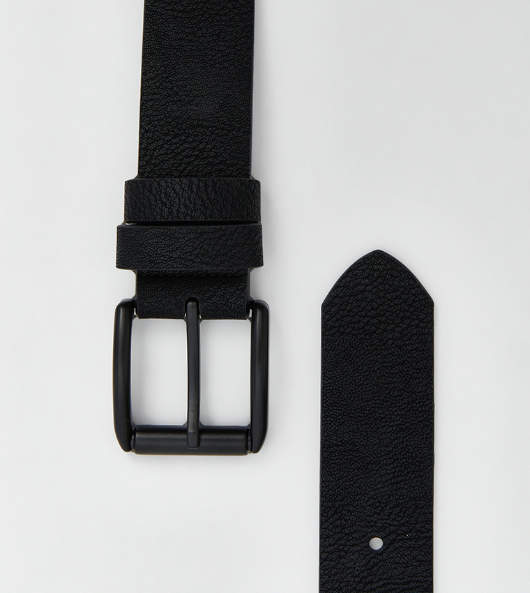 Faux Leather Buckle Belt