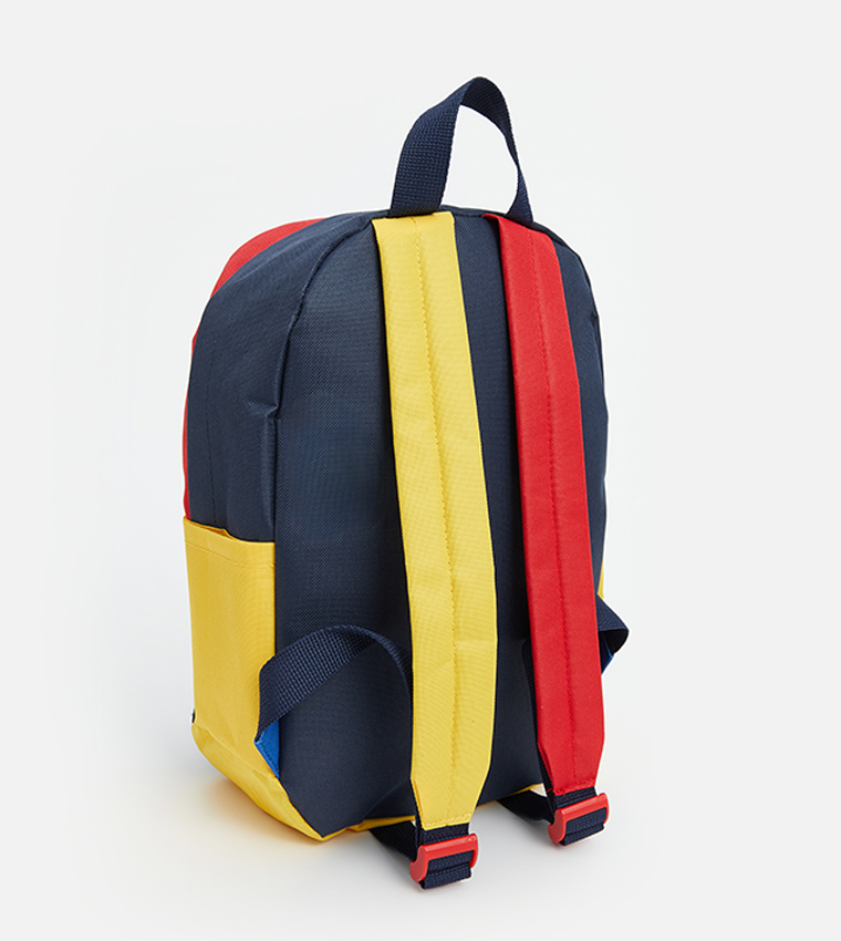 Color Block Front Pocket Backpack