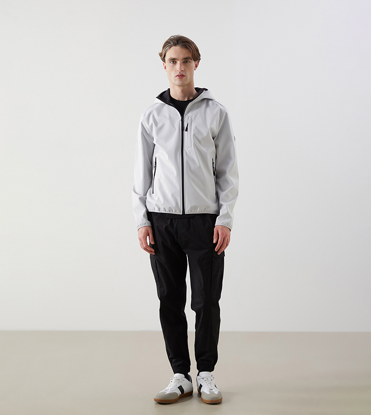 Solid Standard Fit Hooded Coat