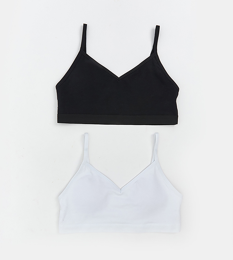 برا ليت سادة بحمالات - قطعتين