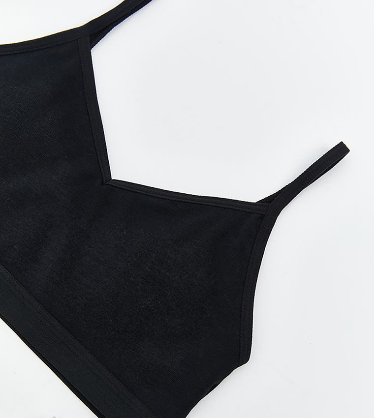 برا ليت سادة بحمالات - قطعتين