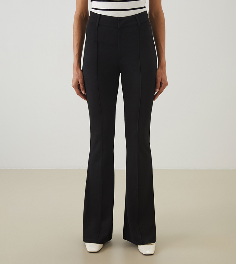 بنطال منسوج واسع سادة 