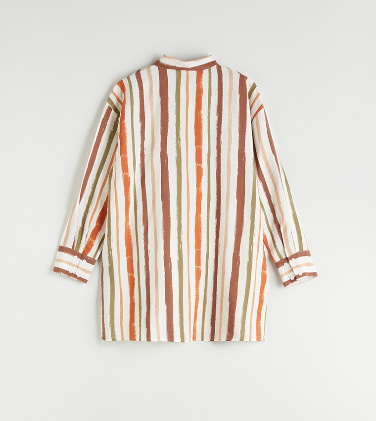 Striped Long Sleeves Tunic Shirt