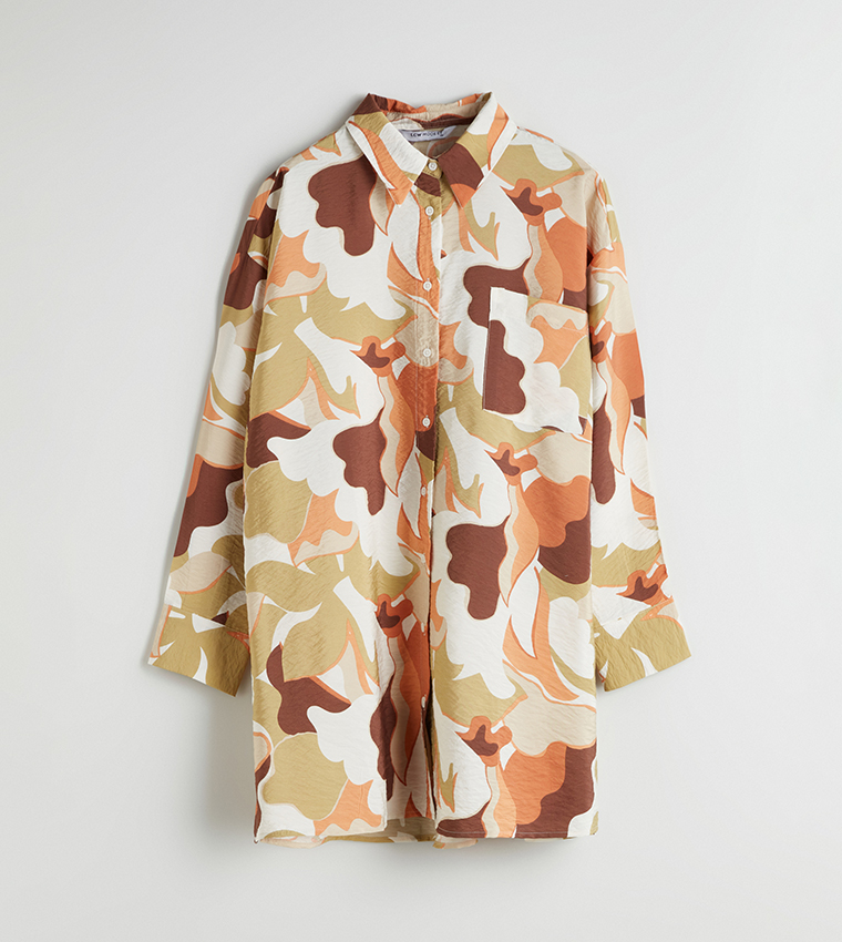 Printed Long Sleeves Tunic Shirt