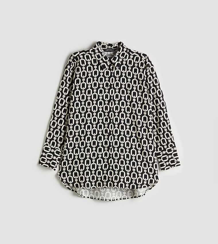 Patterned Long Sleeves Tunic Shirt