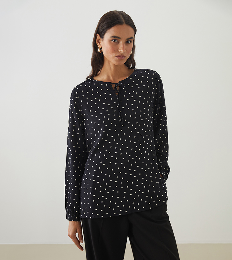 Polka Dots Long Sleeves Shirt