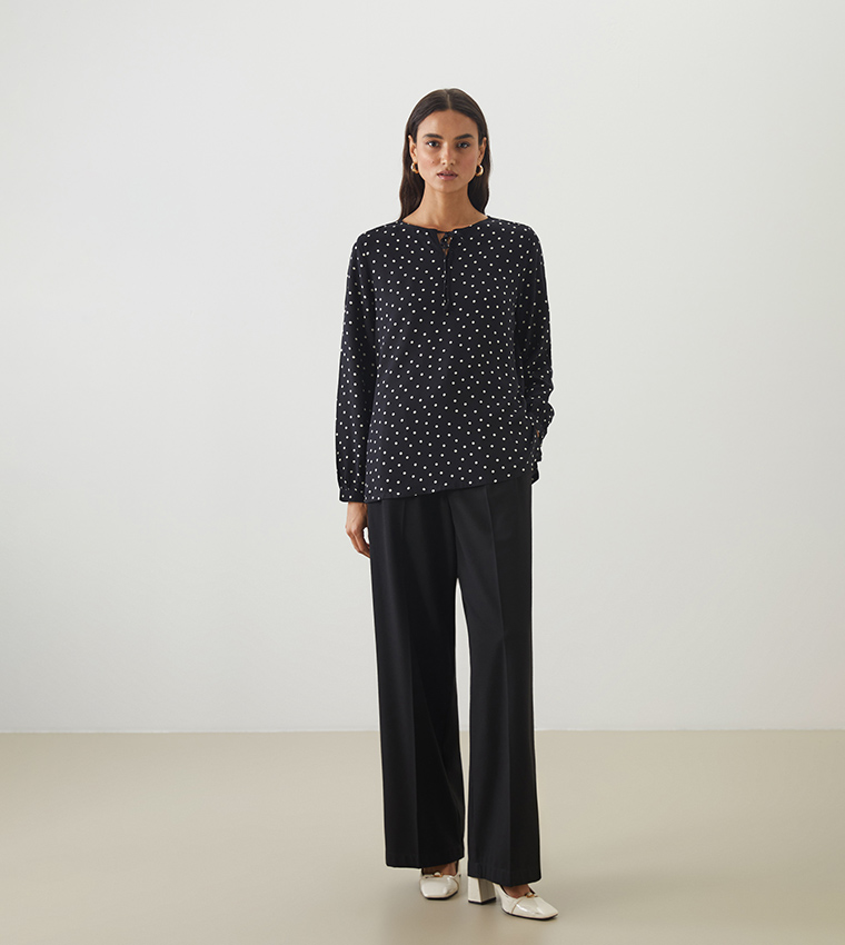 Polka Dots Long Sleeves Shirt