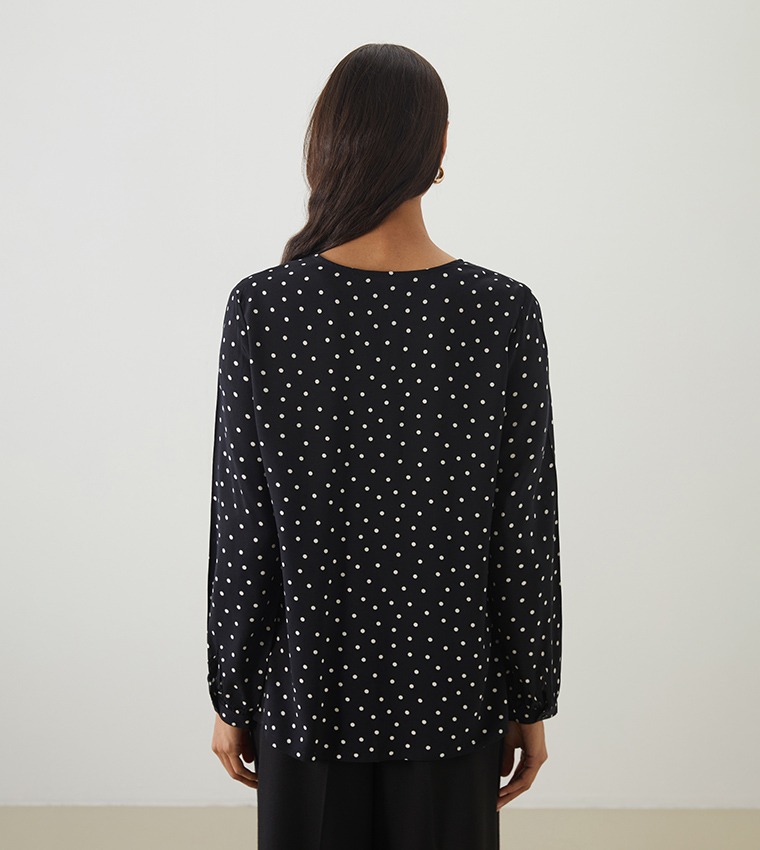 Polka Dots Long Sleeves Shirt