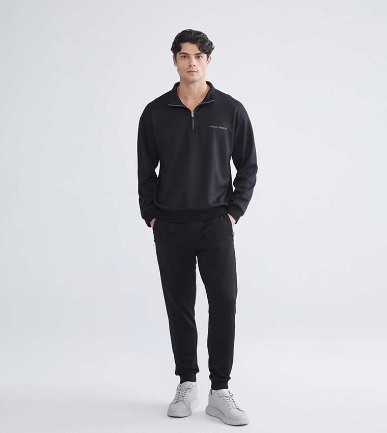 Drawstring Waist Mid Rise Slim Fit Joggers