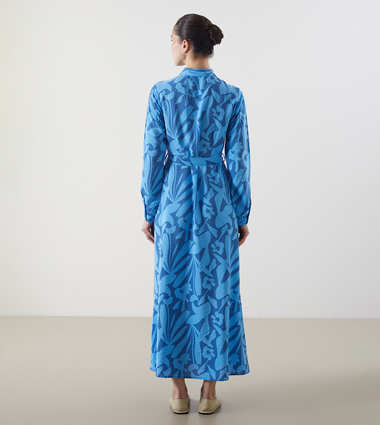 Printed Long Sleeves Maxi Dress