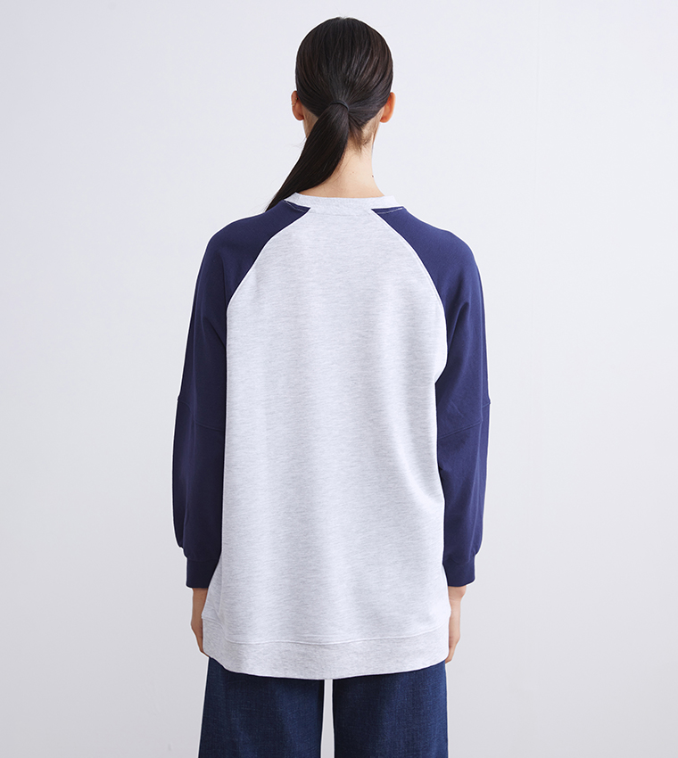 Printed Long Sleeves Oversized Sweatshirt