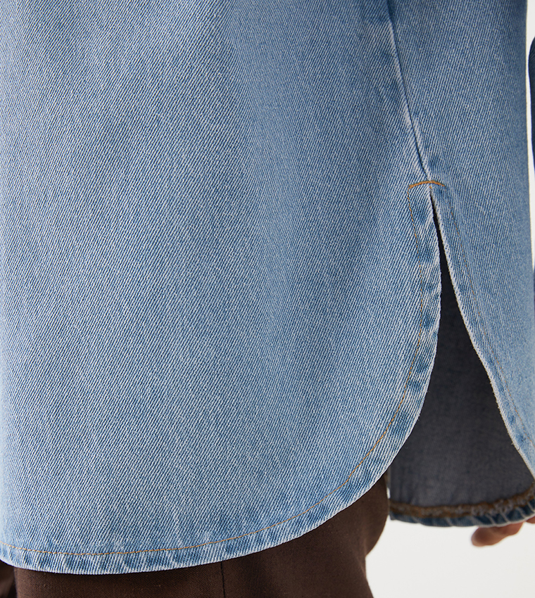 Washed Long Sleeves Denim Shirt