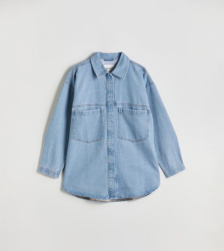 Washed Long Sleeves Denim Shirt