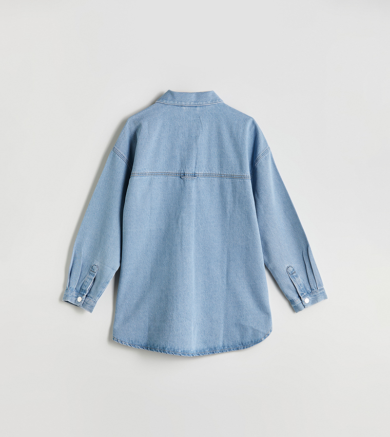 Washed Long Sleeves Denim Shirt