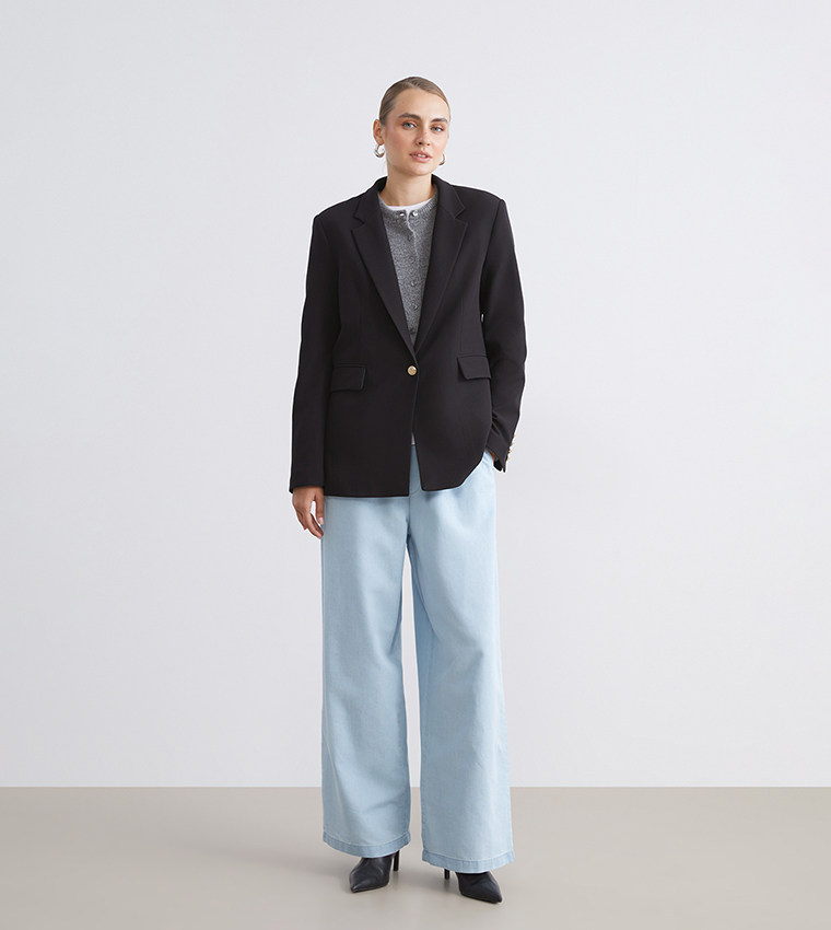 Washed High Waist Wide Leg Jeans