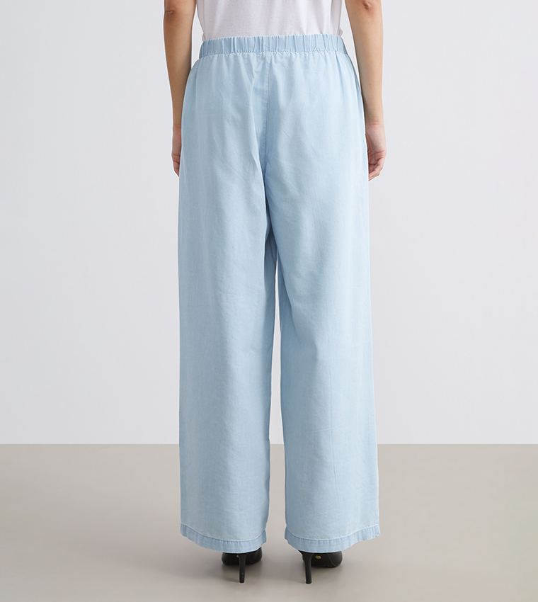 Washed High Waist Wide Leg Jeans