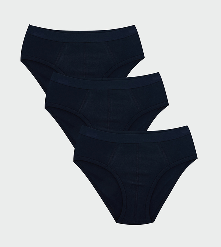 سروال داخلي بخصر مرن - 3 قطع 