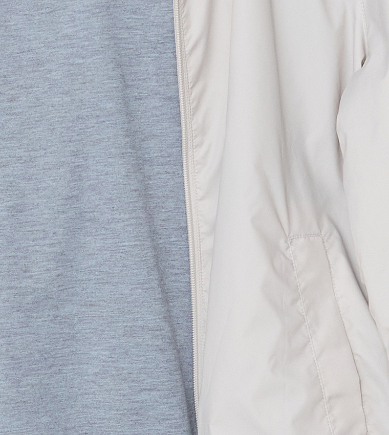 Solid Long Sleeves Hooded Raincoat