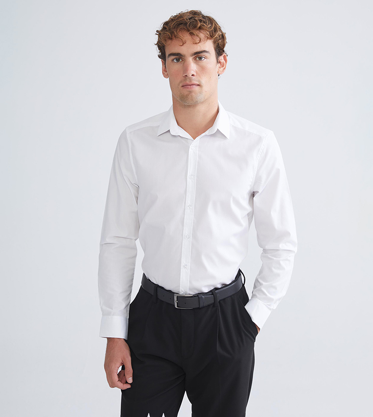 Slim Fit Long Sleeves Poplin Shirt