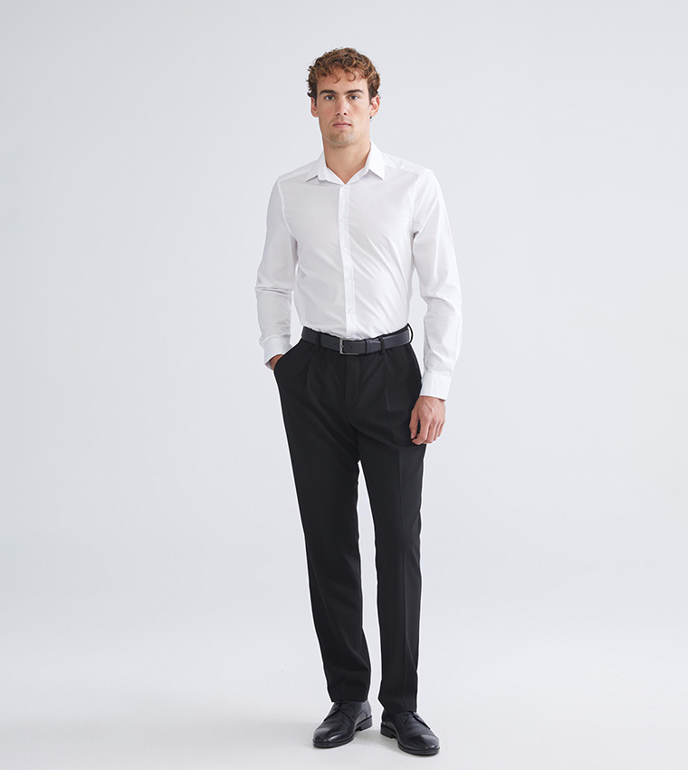 Slim Fit Long Sleeves Poplin Shirt