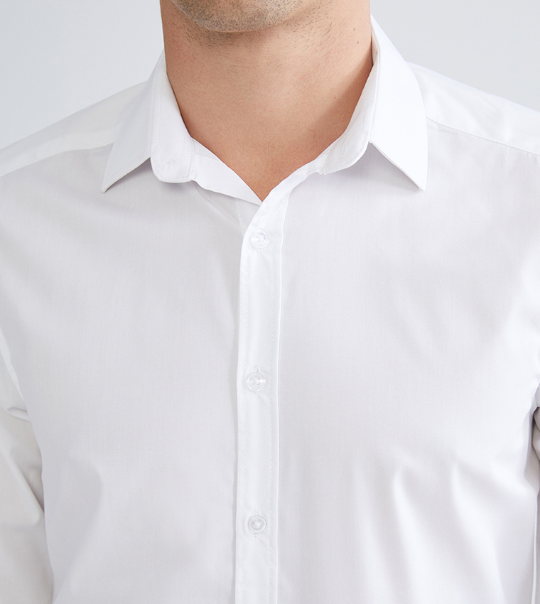 Slim Fit Long Sleeves Poplin Shirt