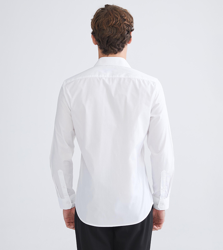 Slim Fit Long Sleeves Poplin Shirt