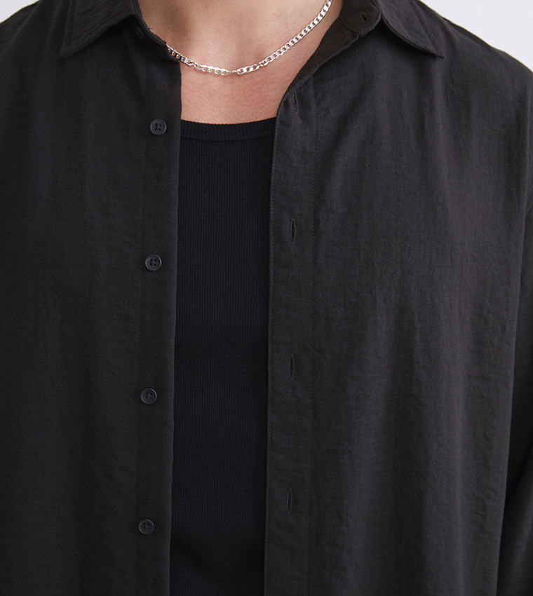 Textured Long Sleeves Regular Fit Shirt