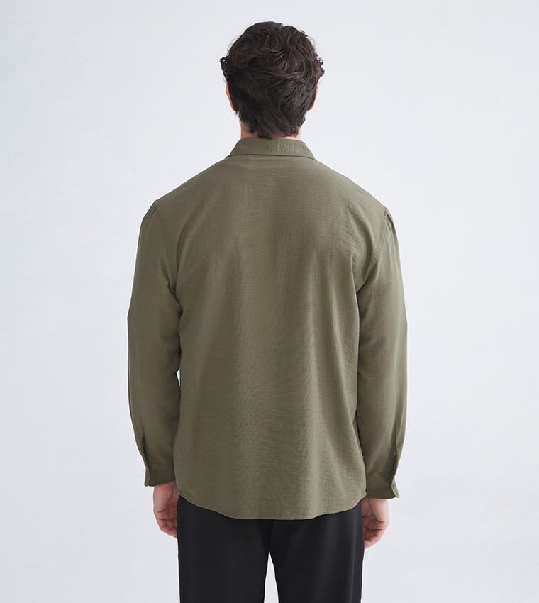 Textured Long Sleeves Regular Fit Shirt