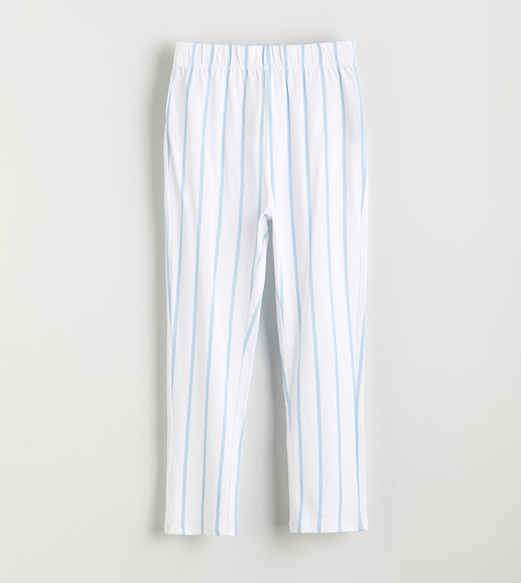 Striped Collared Pyjama Set