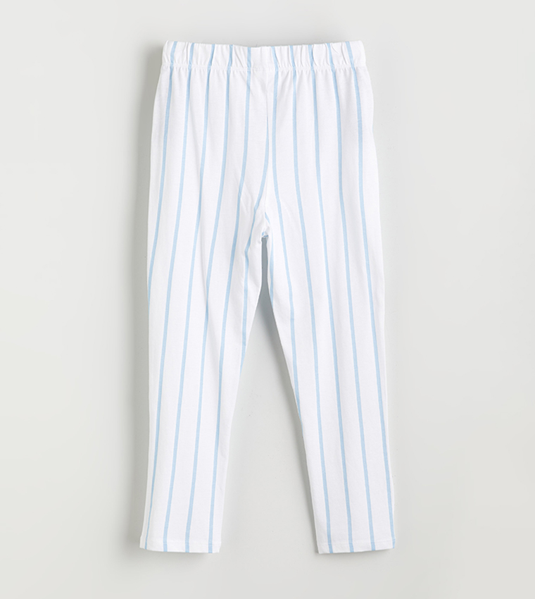 Striped Collared Pyjama Set