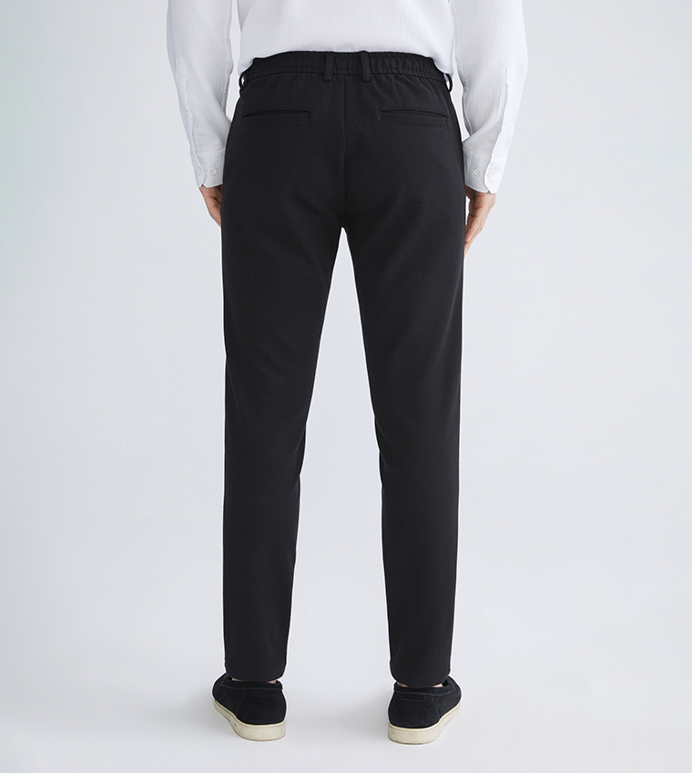 Solid Mid Rise Slim Fit Trousers