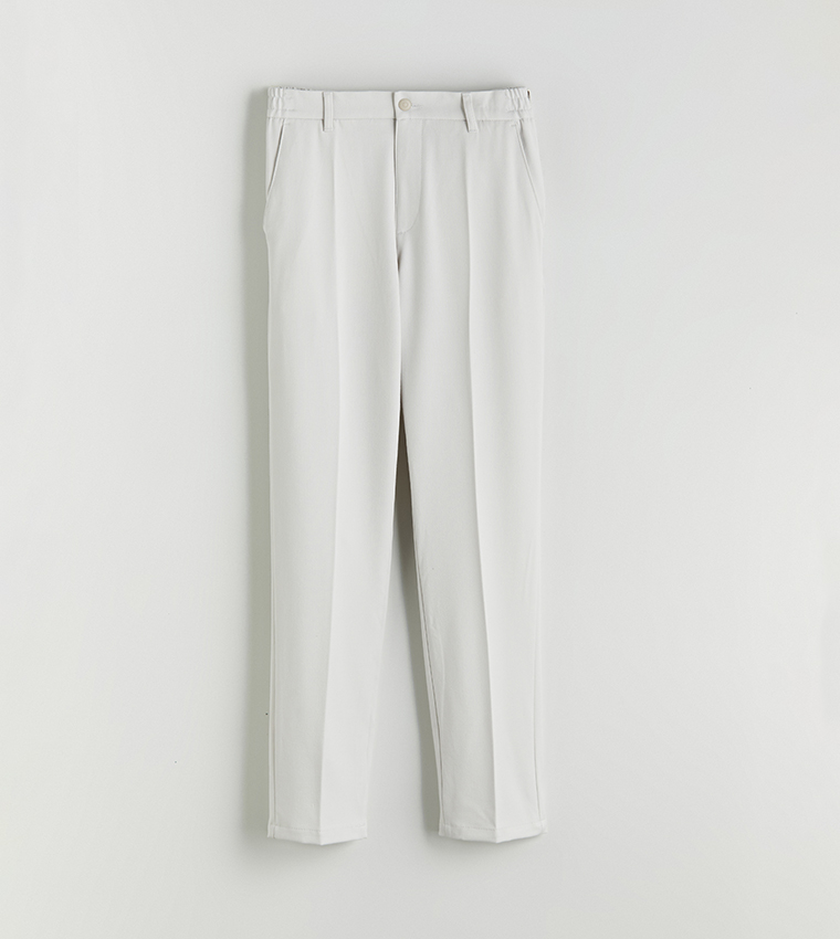 Solid Mid Rise Slim Fit Trousers