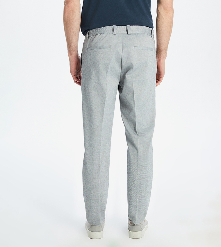 Solid Mid Rise Slim Fit Trousers