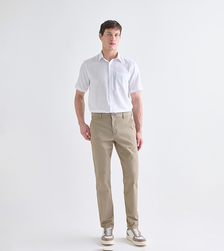 Solid Slim Fit Chino Trousers
