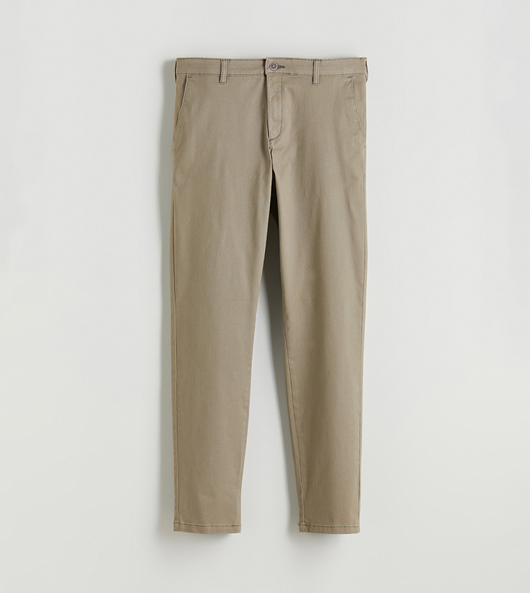 Solid Slim Fit Chino Trousers