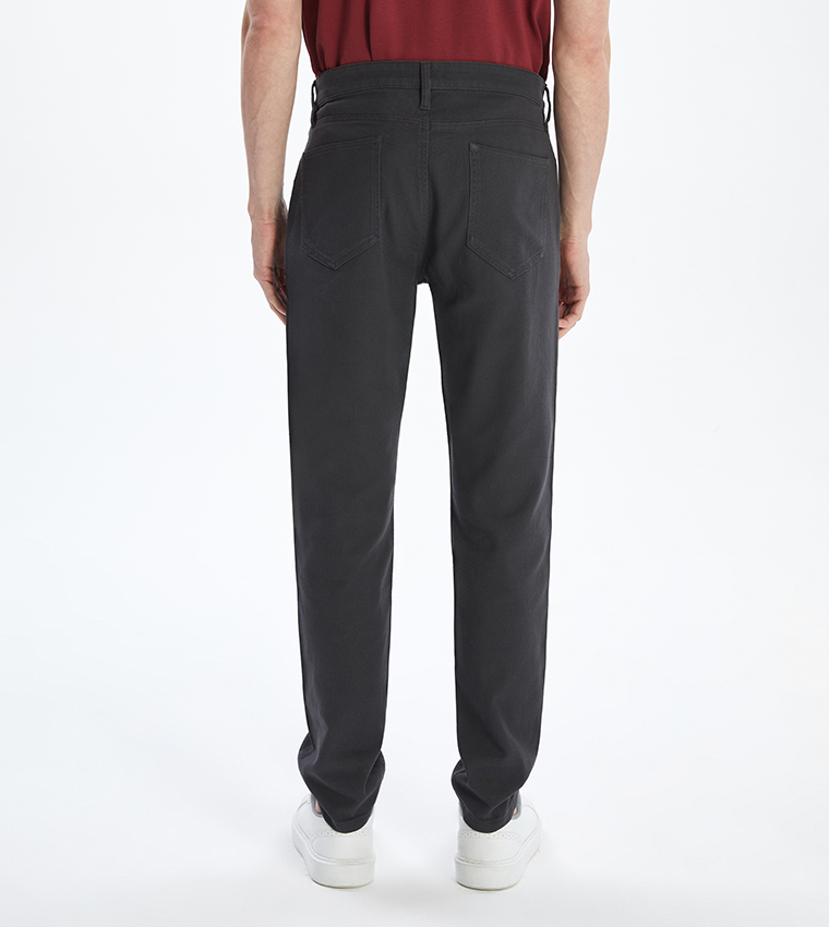 Solid Mid Rise Slim Fit Chinos
