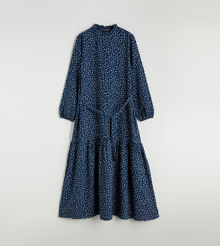 Printed Long Sleeves Maxi Dress