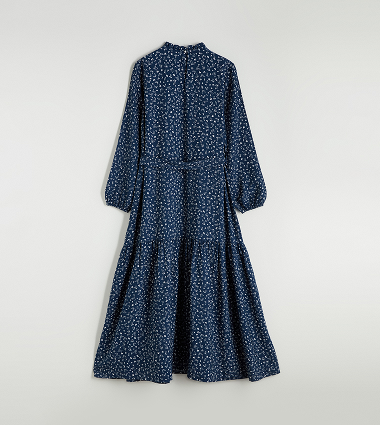 Printed Long Sleeves Maxi Dress