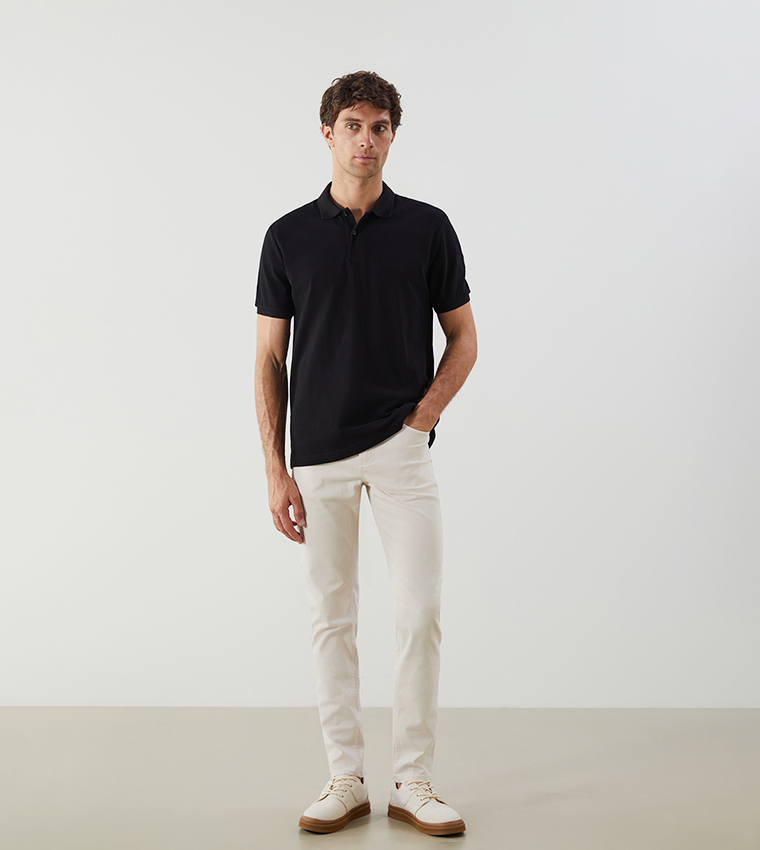 تيشيرت بولو سادة بكم قصير