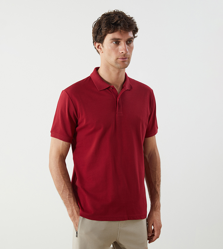 Solid Short Sleeves Pique Polo T-Shirt