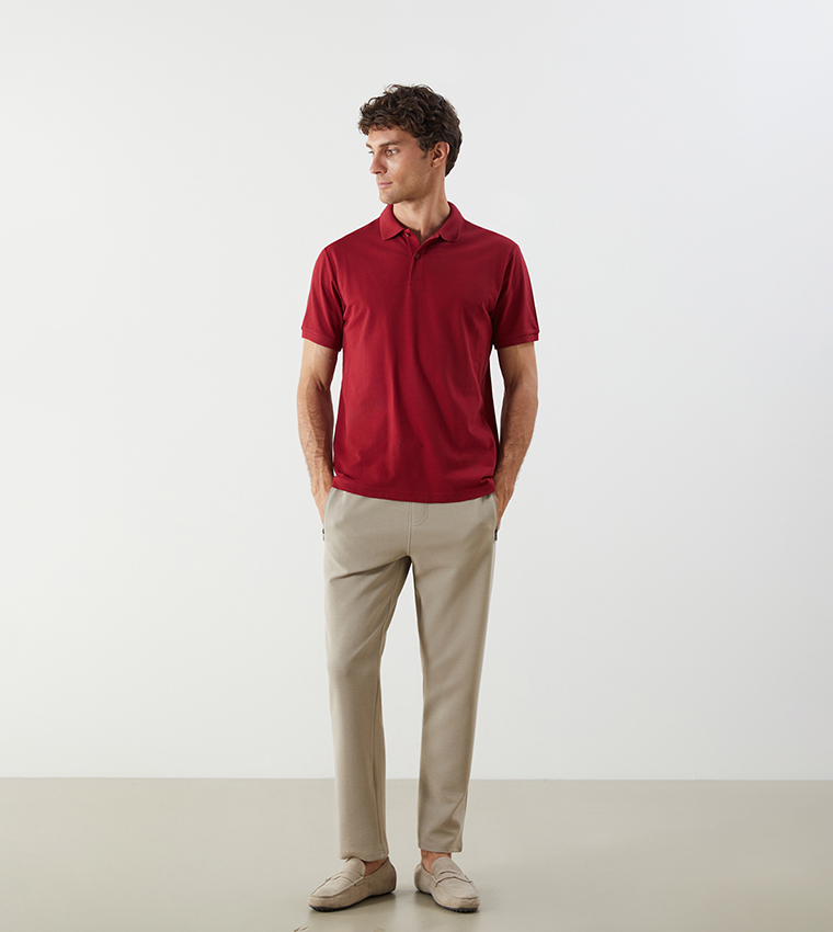 Solid Short Sleeves Pique Polo T-Shirt