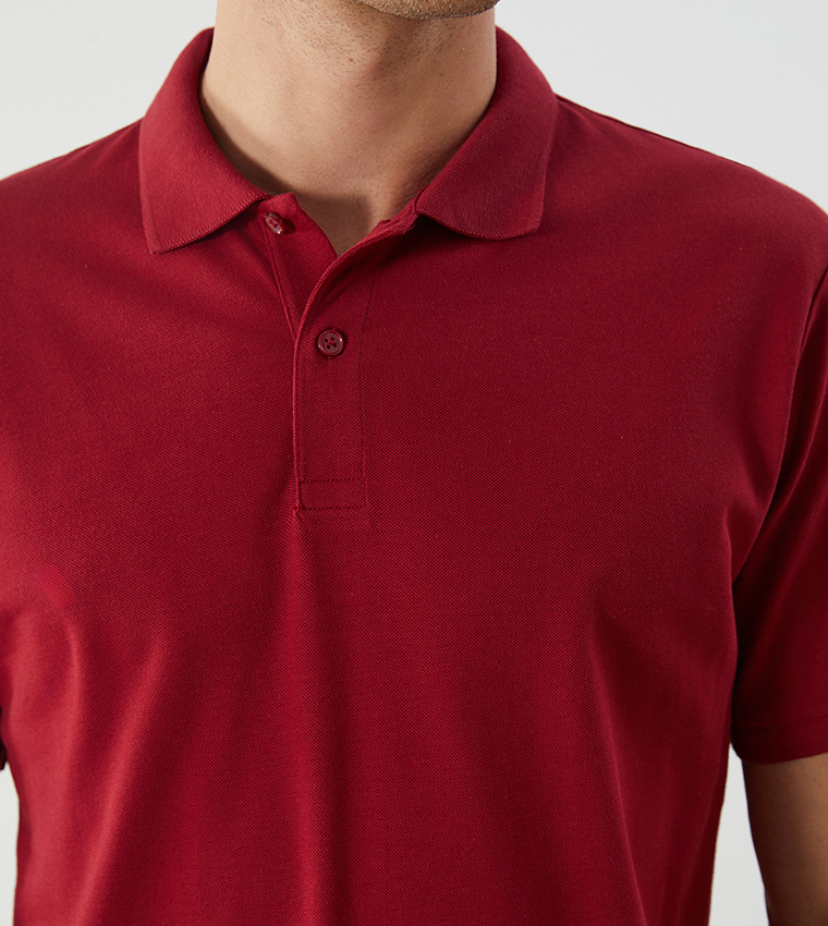 Solid Short Sleeves Pique Polo T-Shirt