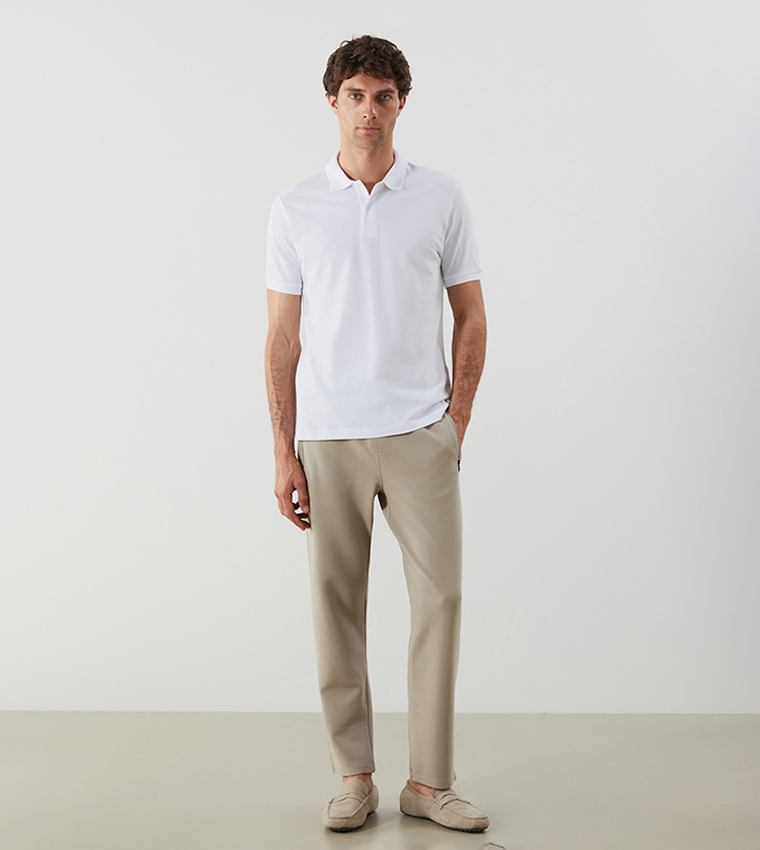 Solid Short Sleeves Pique Polo T-Shirt