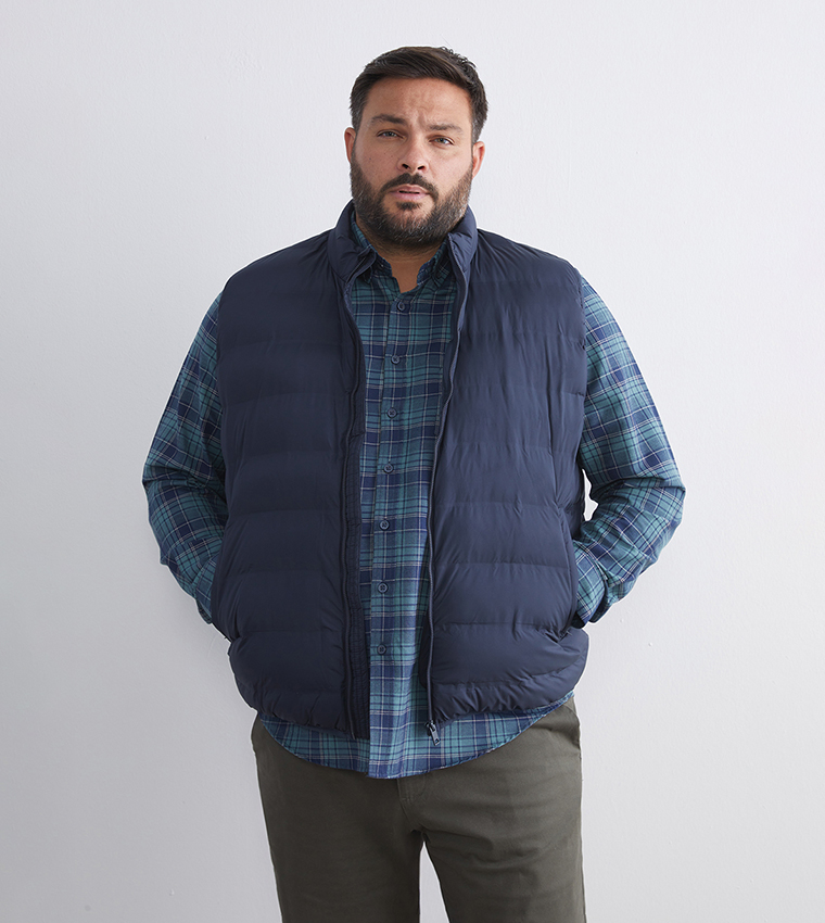 Solid Sleeveless Puffer Gilet