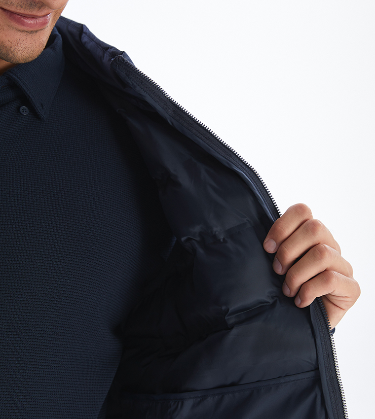 Solid Sleeveless Puffer Gilet