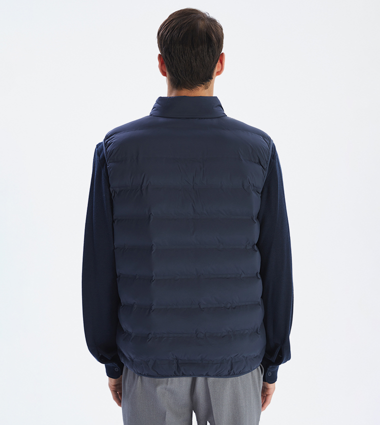 Solid Sleeveless Puffer Gilet