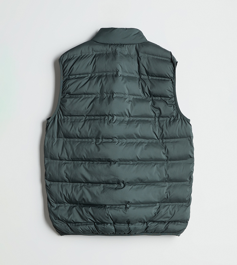 Solid Sleeveless Puffer Gilet