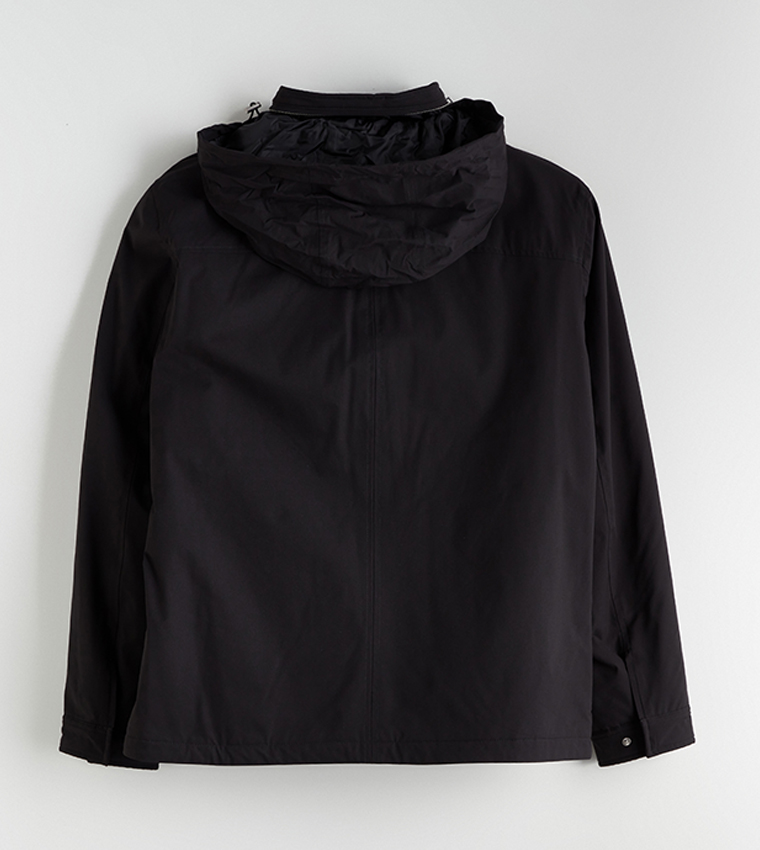Solid Zip-Through Hooded Jacket