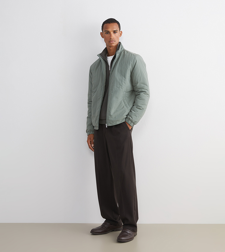 Textured High Neck Jacket
